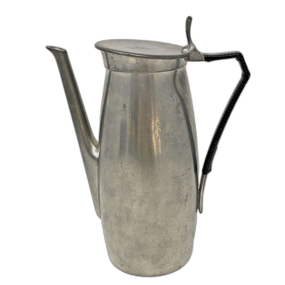 Royal Holland KMD Tiel Pewter Tea Coffee Pot Handcrafted VTG MCM Danish Modern
